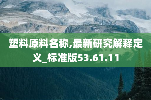 塑料原料名称,最新研究解释定义_标准版53.61.11