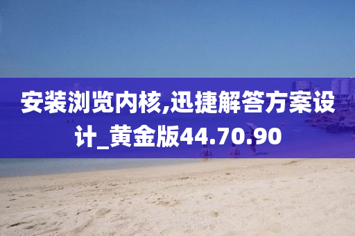 安装浏览内核,迅捷解答方案设计_黄金版44.70.90