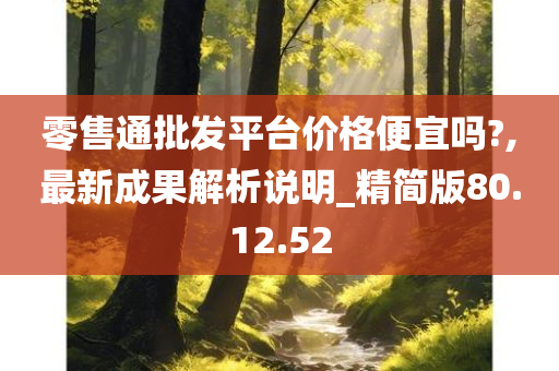 零售通批发平台价格便宜吗?,最新成果解析说明_精简版80.12.52