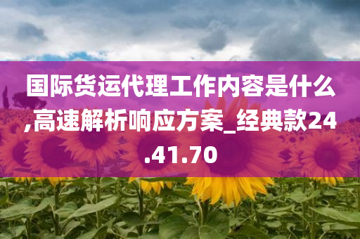 国际货运代理工作内容是什么,高速解析响应方案_经典款24.41.70