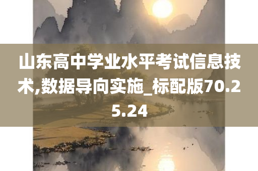 山东高中学业水平考试信息技术,数据导向实施_标配版70.25.24